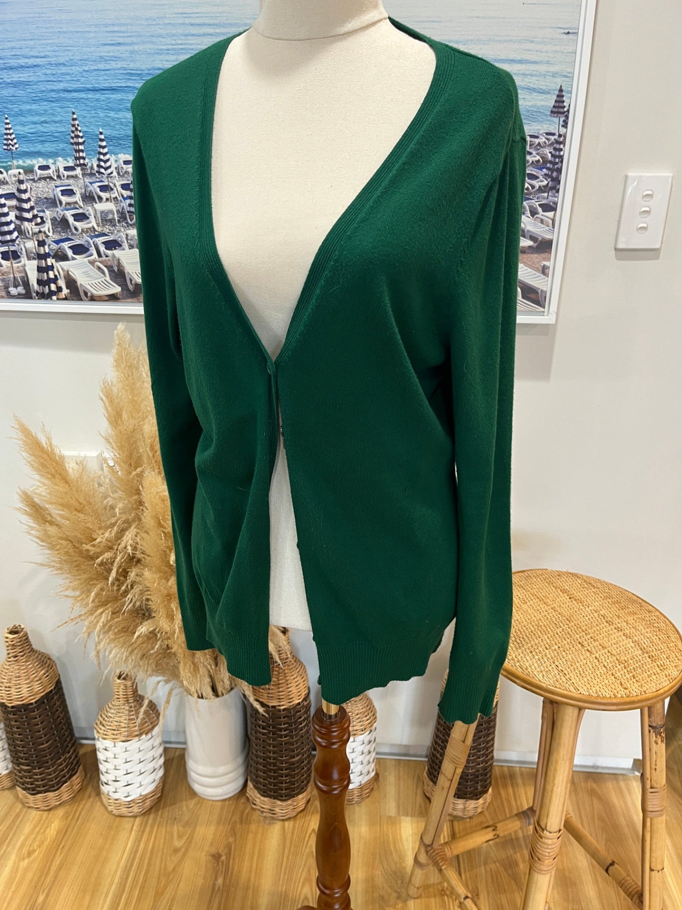 Cardigan Forest Green Medium 