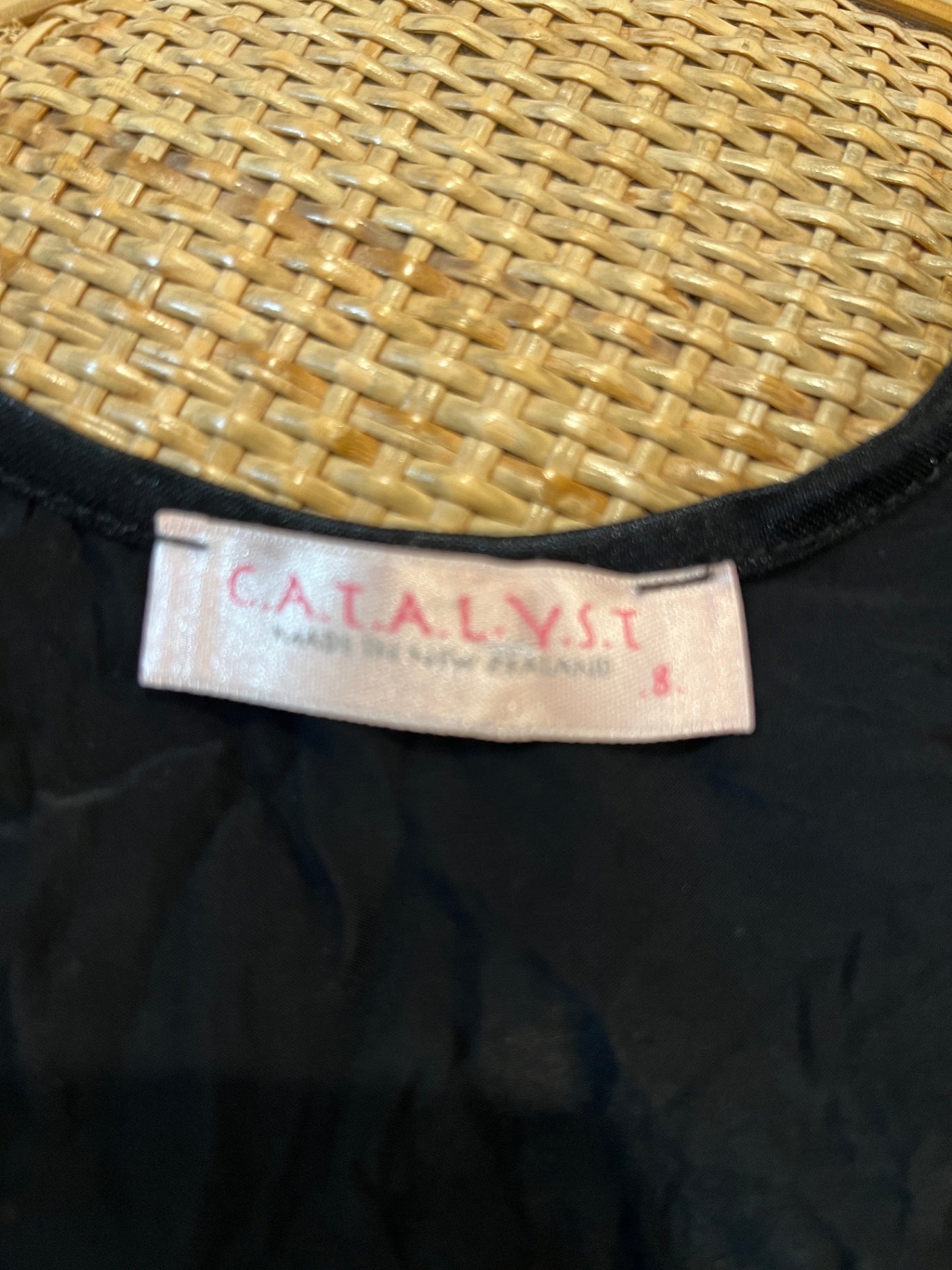 Catalyst Dress Black Embossed Flower Design Medium 