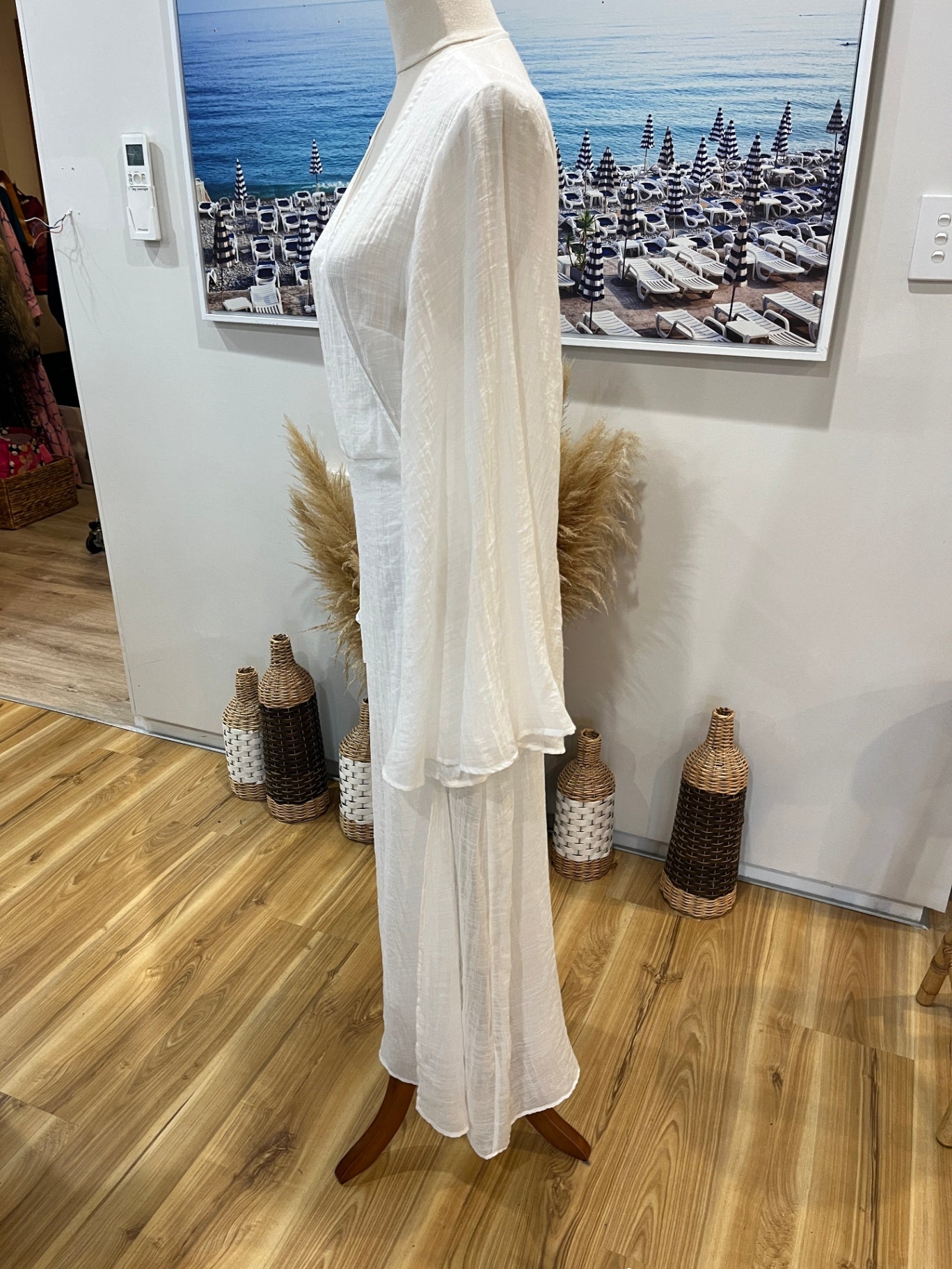 H&M Sheer White Dress Medium