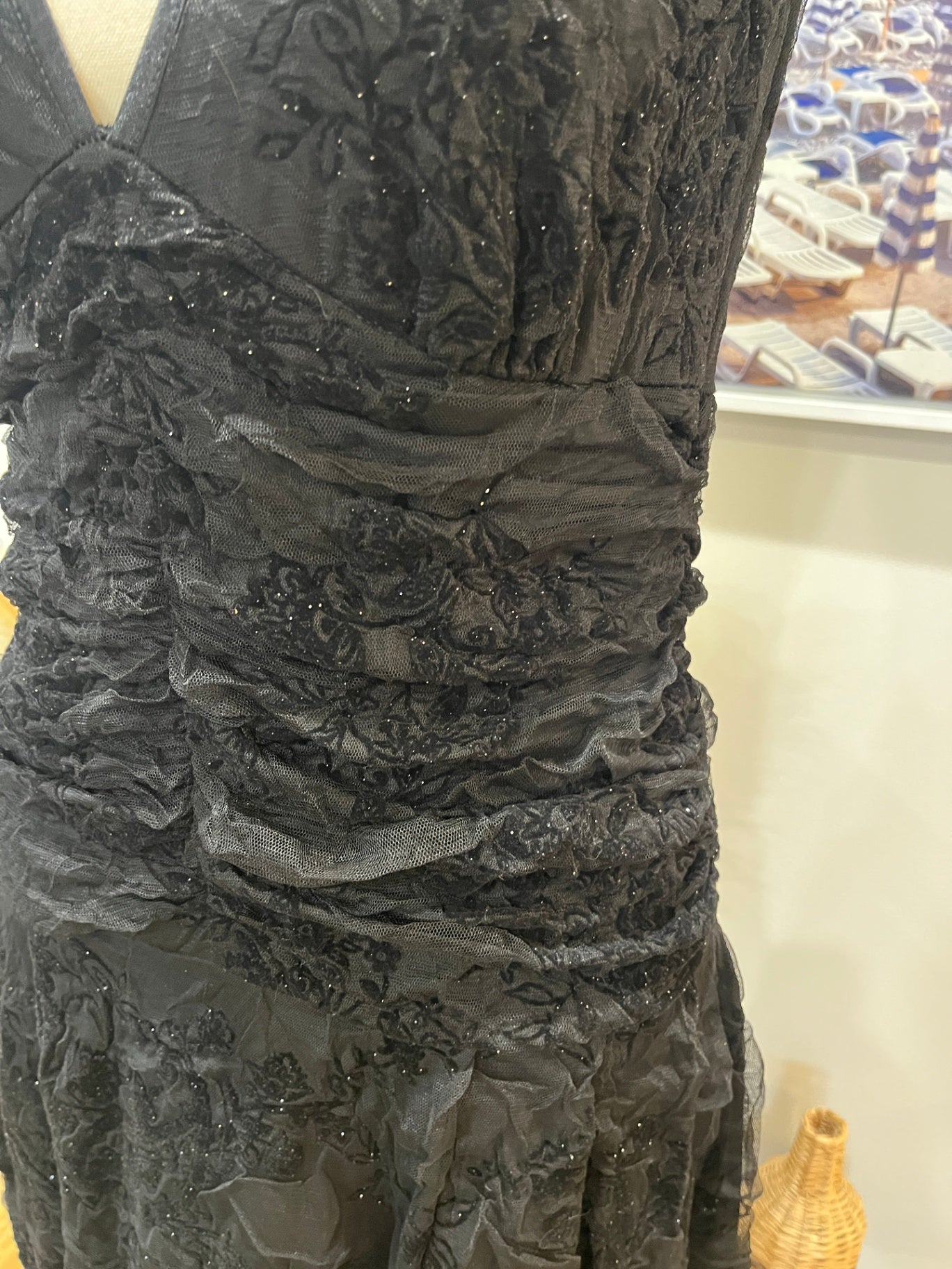 Catalyst Dress Black Embossed Flower Design Medium 