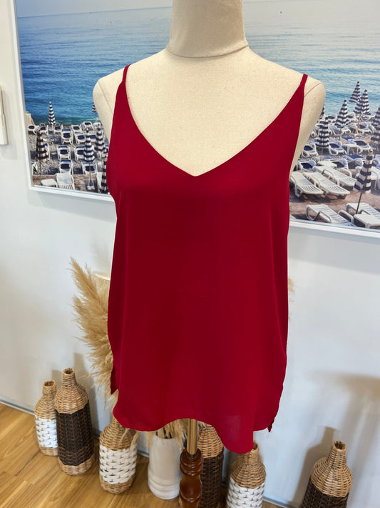 Shinestar Singlet Top Red Small 
