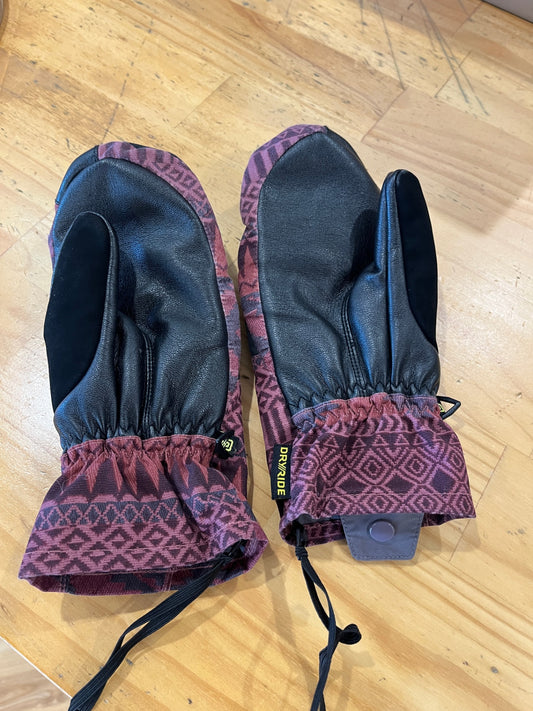Dryride Aztec Designs Maroon Mittens 