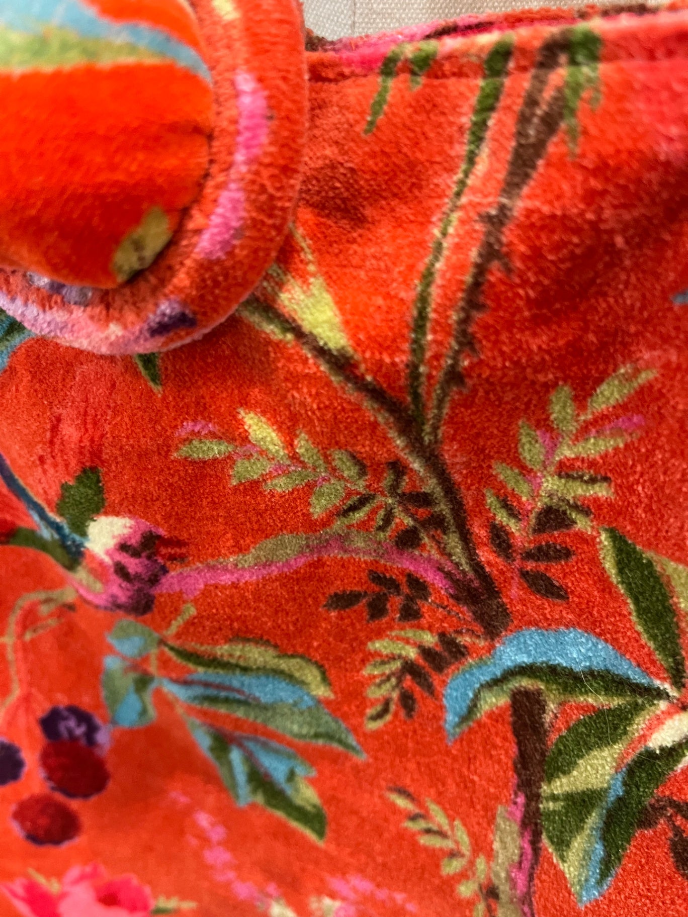 Red Velvet Retro Floral Bag