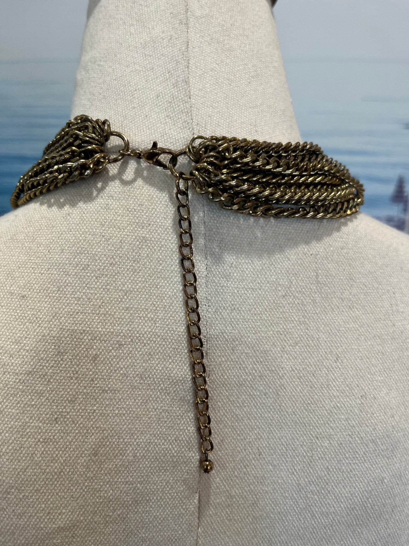 Gold Tones Multiple Chains Necklace