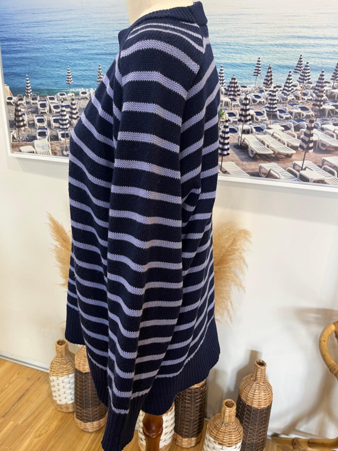 Peace & Promise Jersey Blue/Light Purple Stripes Size M