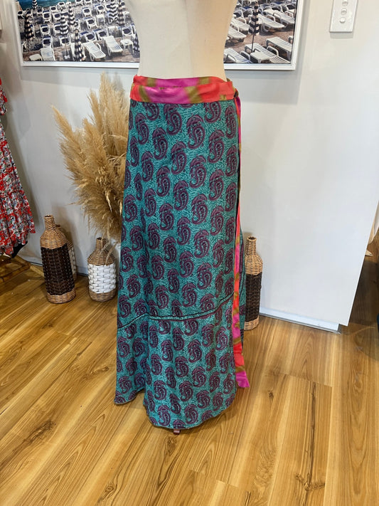 Reversible Wrap Around Multicolored Skirt