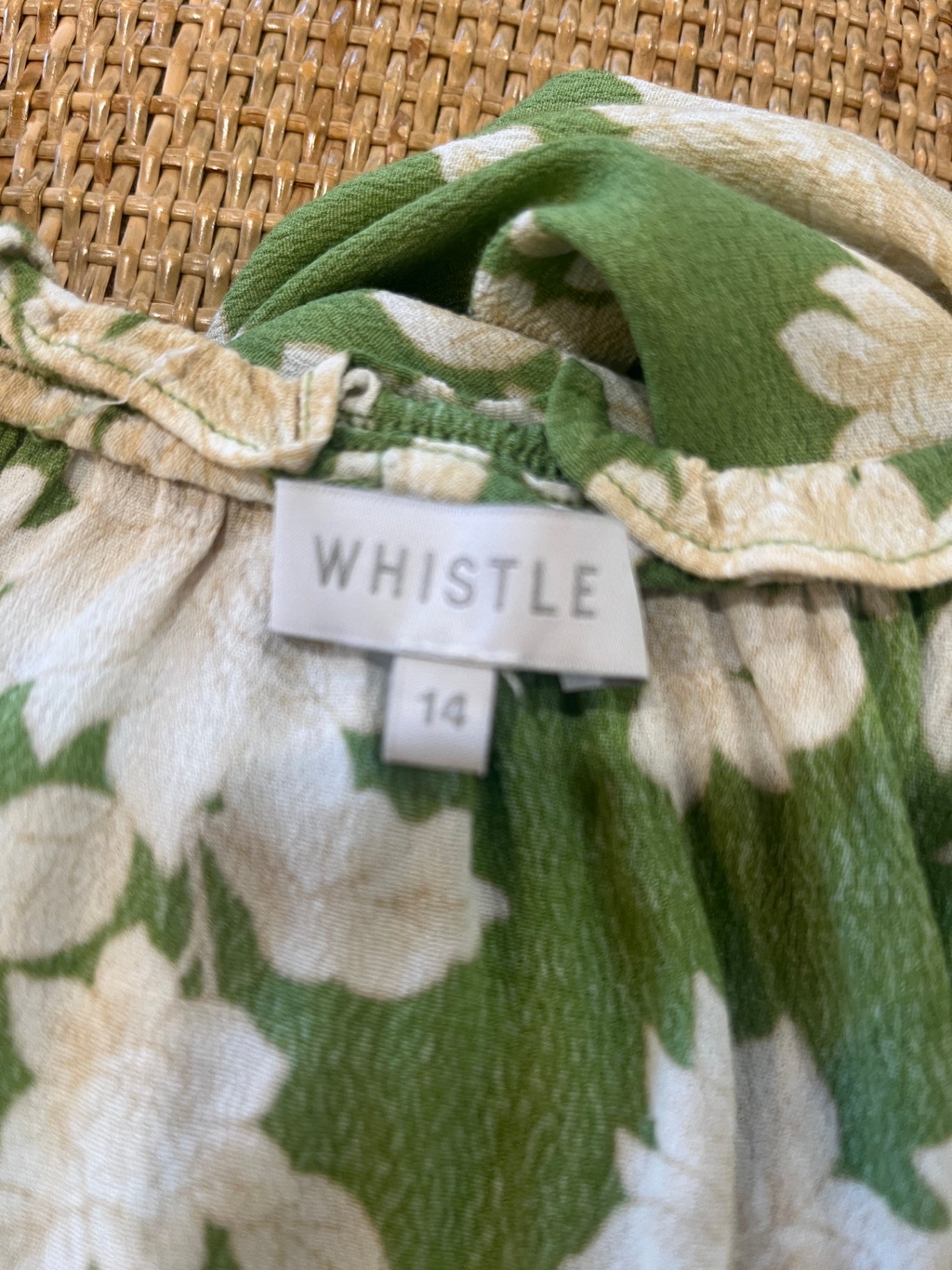 WHISTLE Green/Beige Dress Size 14 