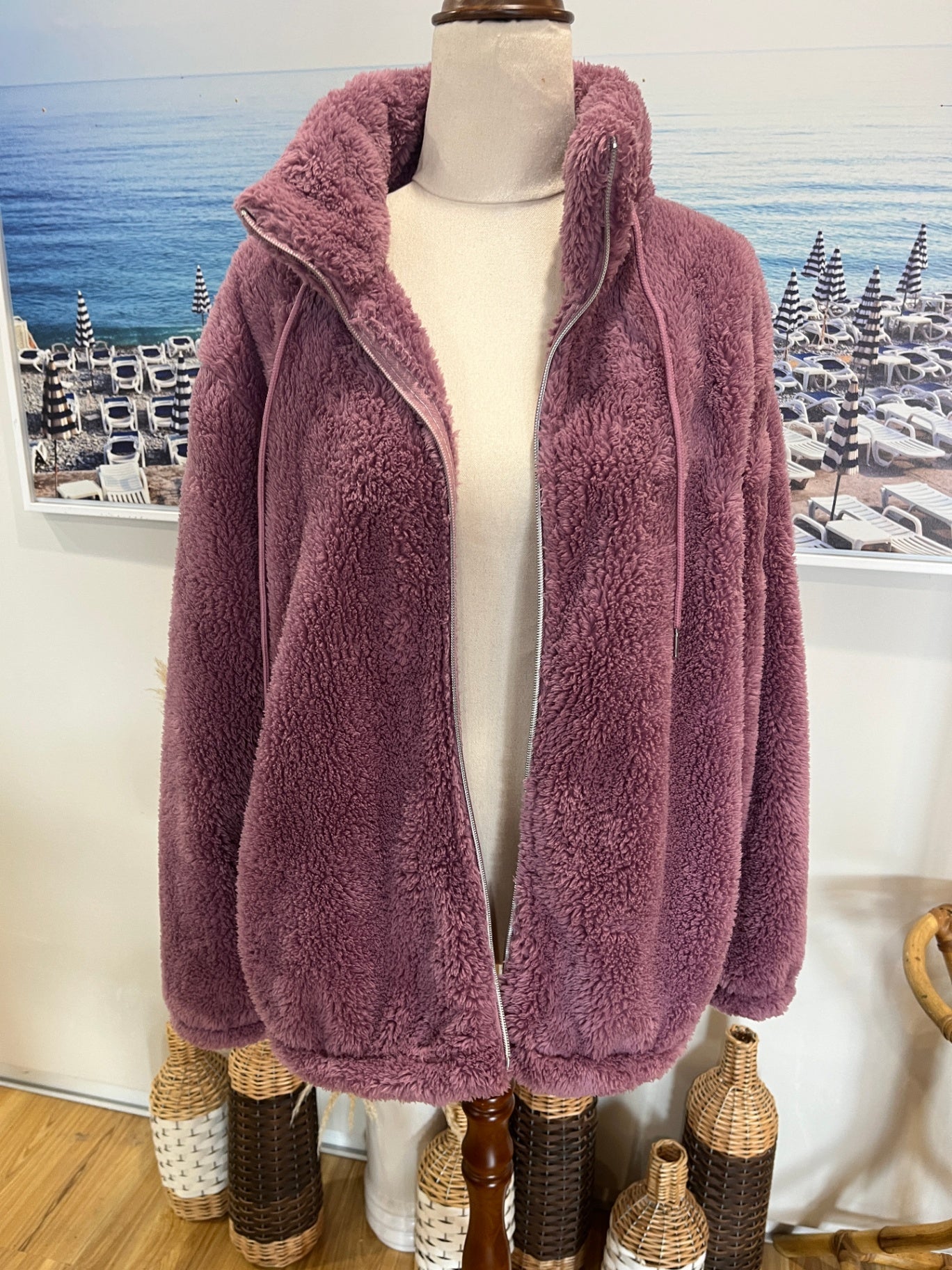 CHASE Fluffy Purple Jacket Size Large