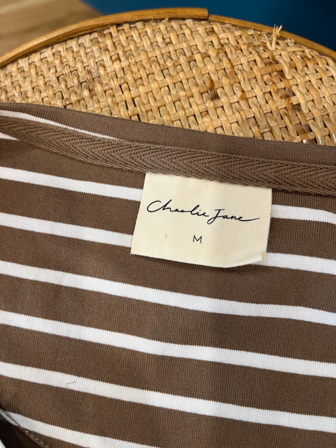 Charlie Jane Top Brown/Cream Stripes Medium