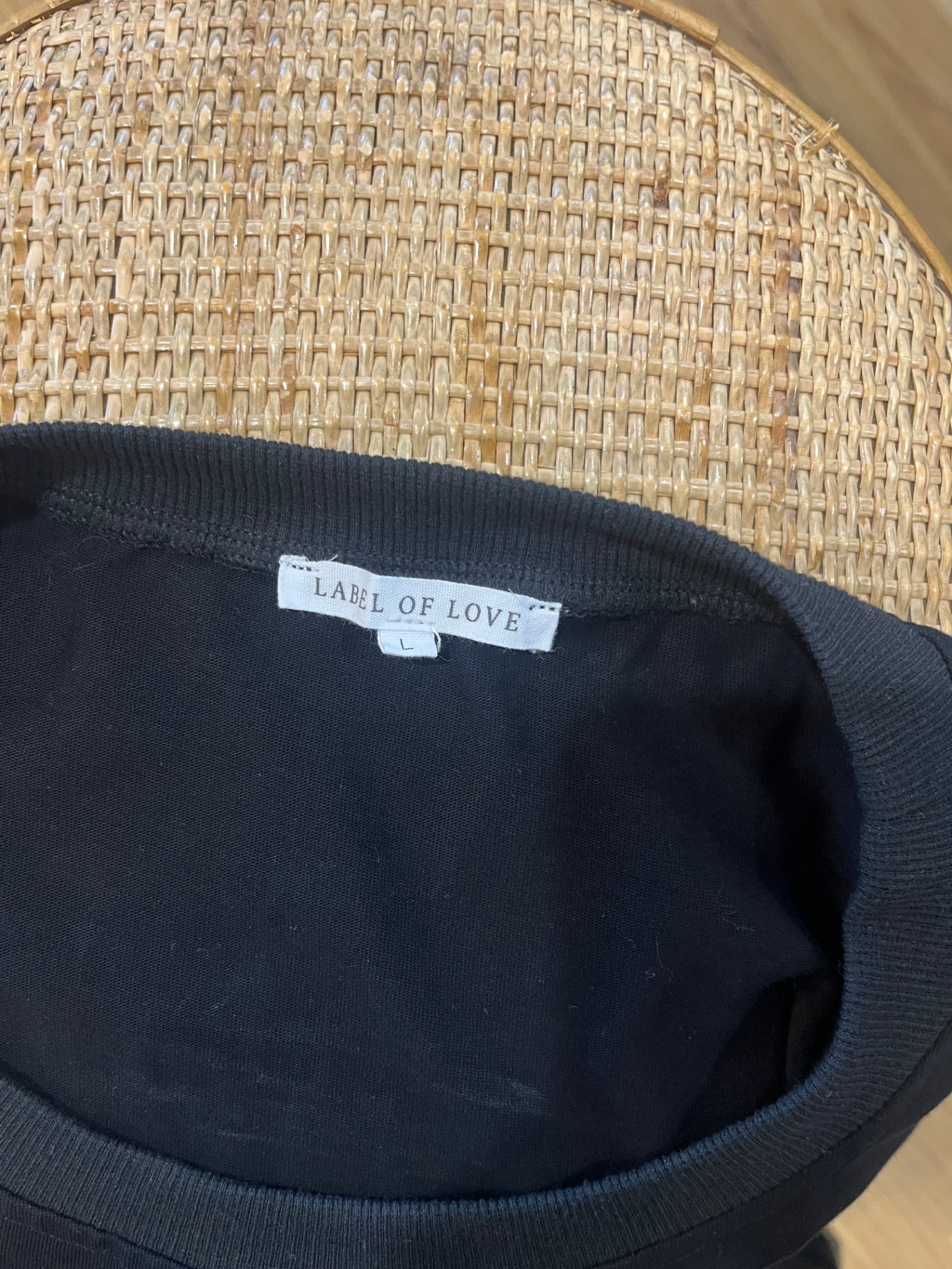 LABEL OF LOVE Black Dress w/Cream Piping and Pockets Large 