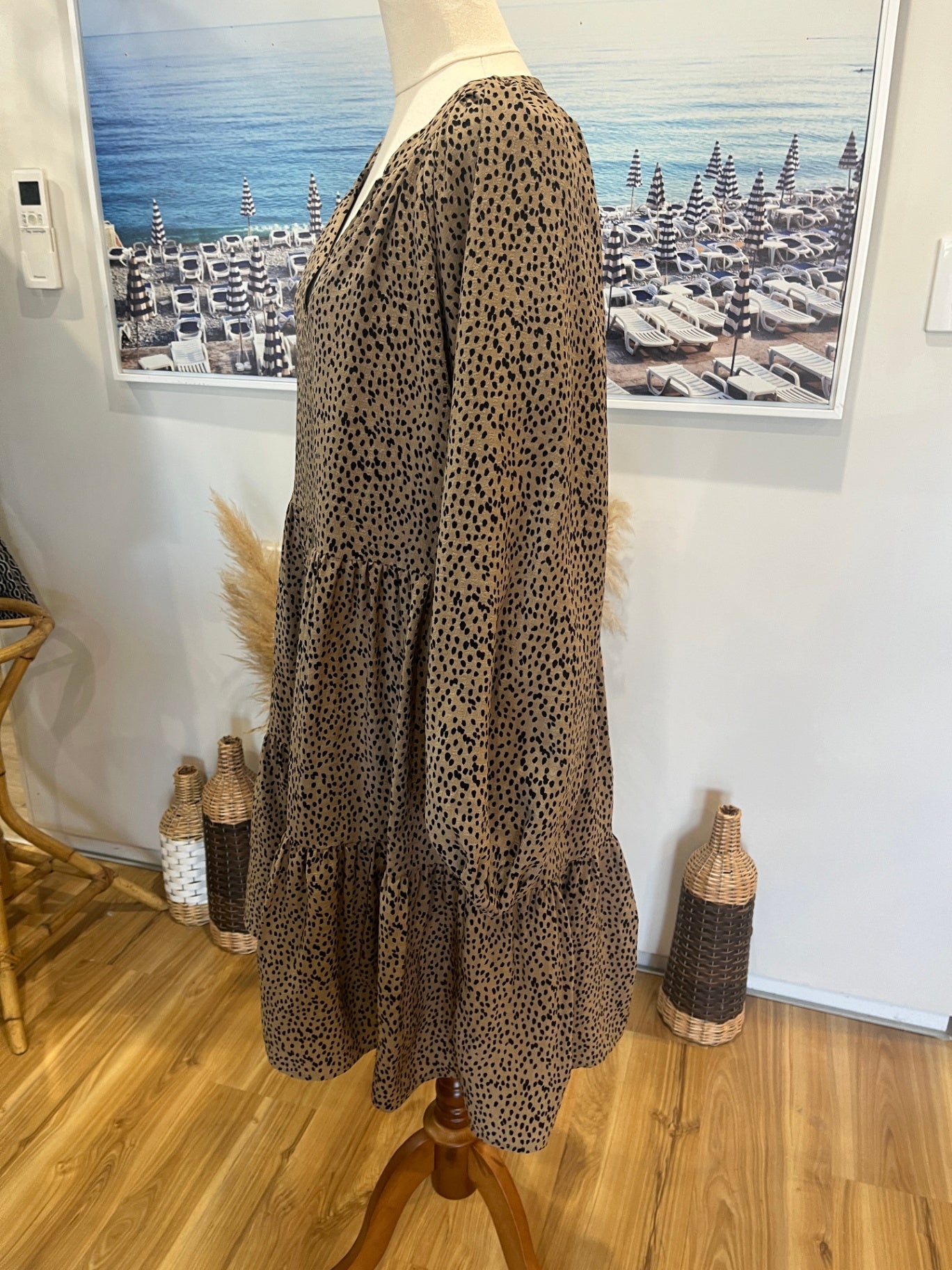 Leila + Luca Brown Layered Dress Size 10