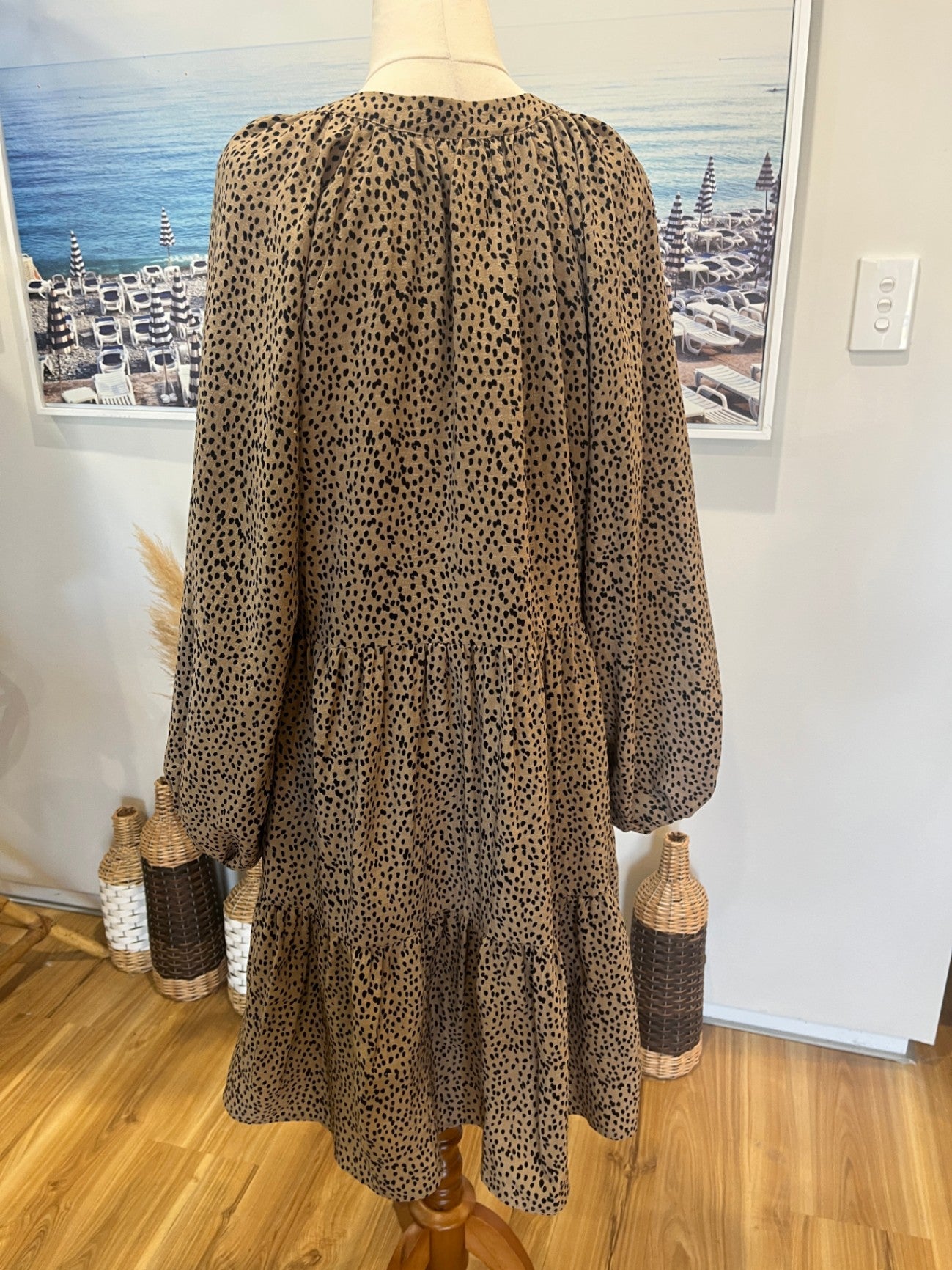 Leila + Luca Brown Layered Dress Size 10