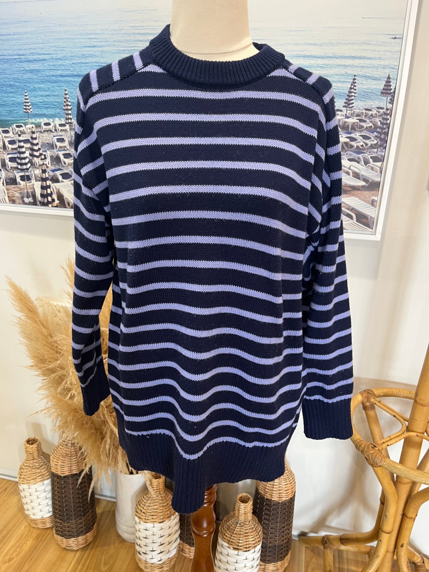 Peace & Promise Jersey Blue/Light Purple Stripes Size M