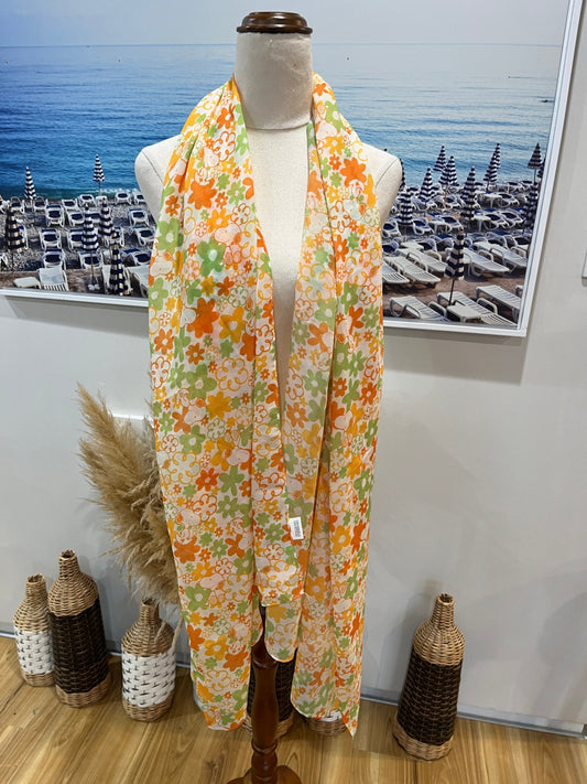  Mutlicolored Scarf Snoopy/Floral Pattern