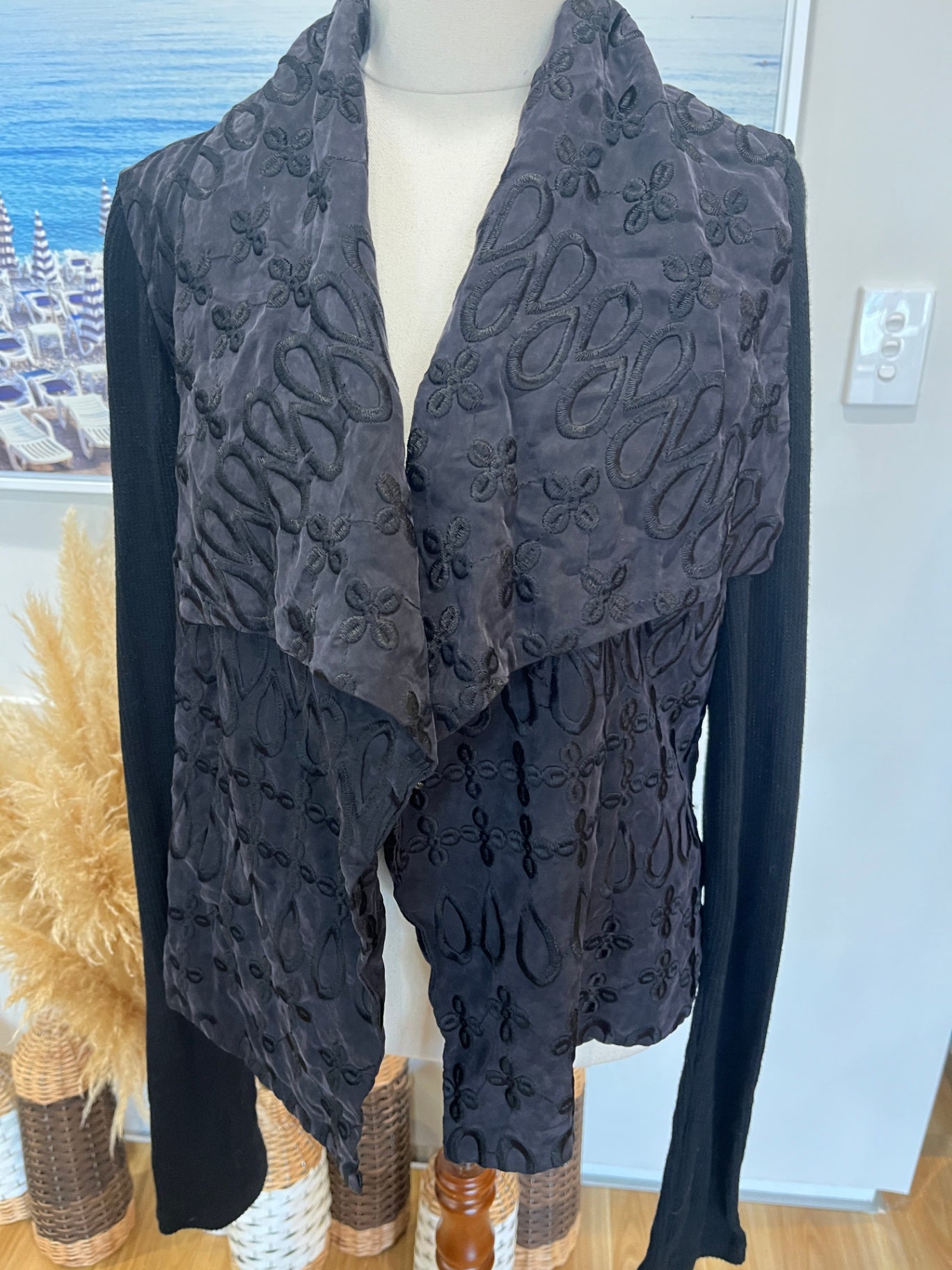 Biya Jacket Broderie Knit Sleeve Medium