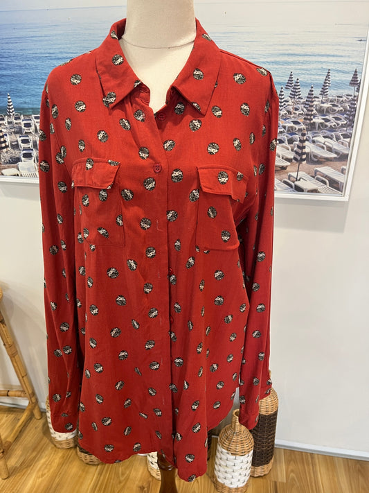 Esplanade Rust Colored Shirt Size 14 