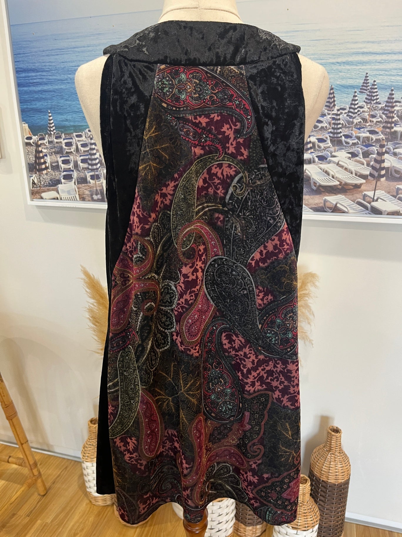 Merric Hippy Tunic Top w/Paisley Panels Size 14