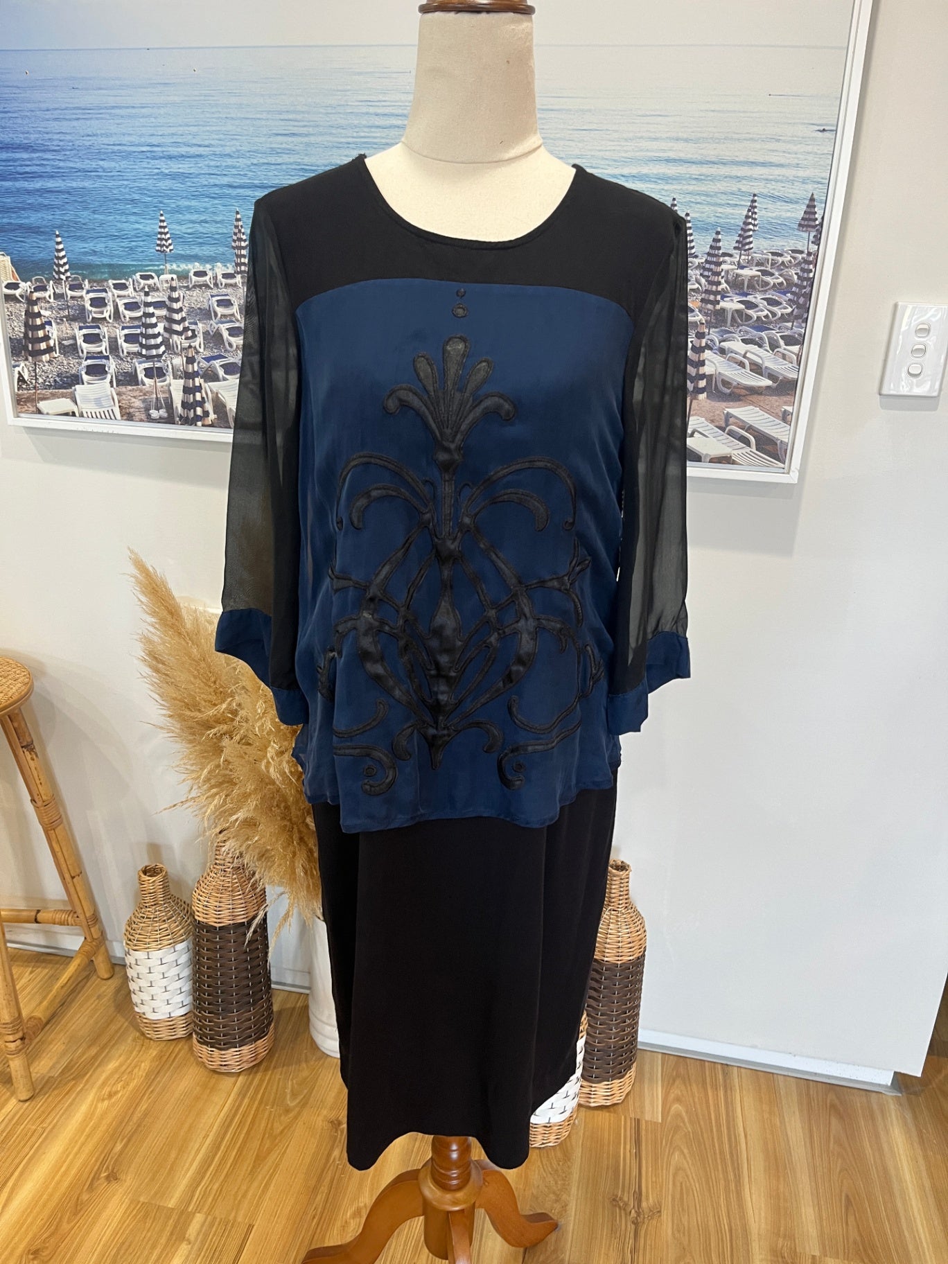 Blue Illusion Blue/Black Dress XS/Small 