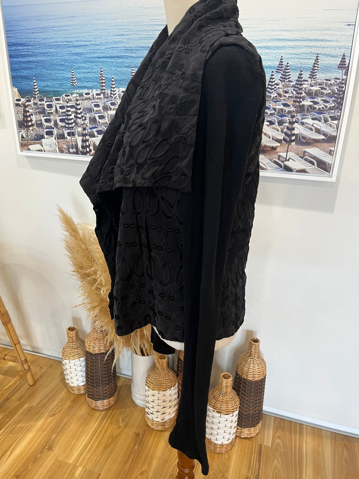Biya Jacket Broderie Knit Sleeve Medium