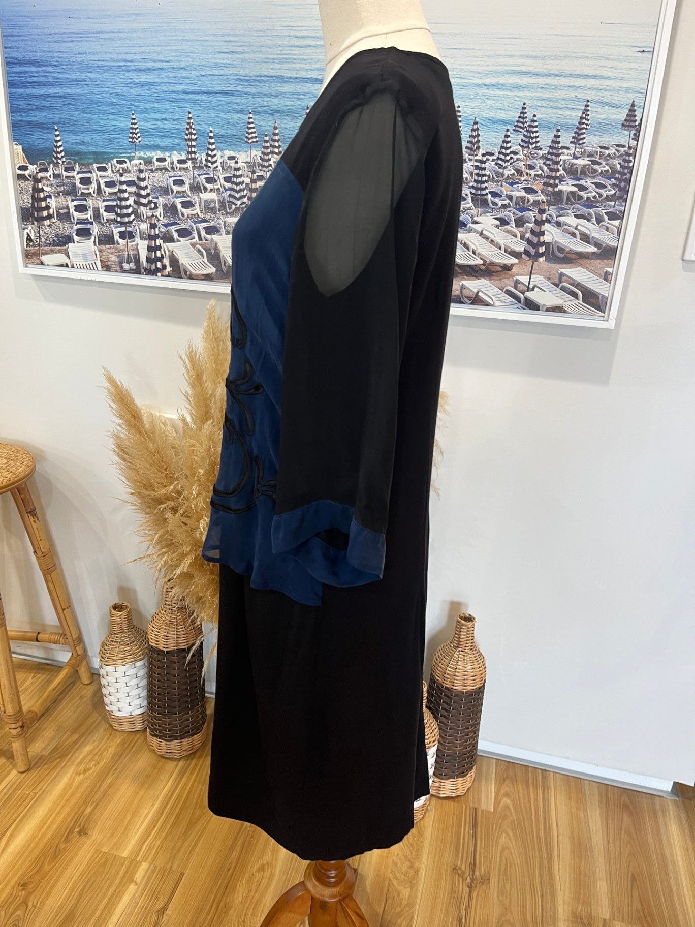 Blue Illusion Blue/Black Dress XS/Small 