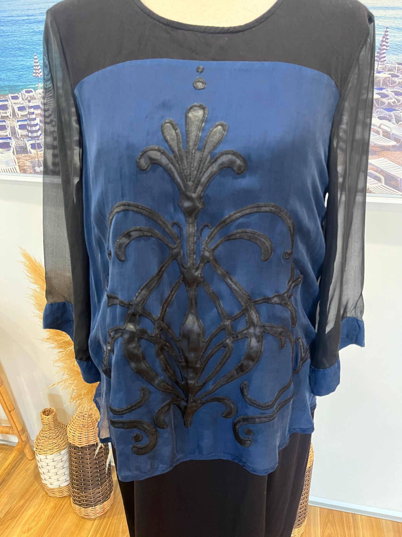 Blue Illusion Blue/Black Dress XS/Small 