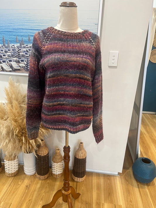 Handmade Jumper - Small / Medium - Pink, purple, orange