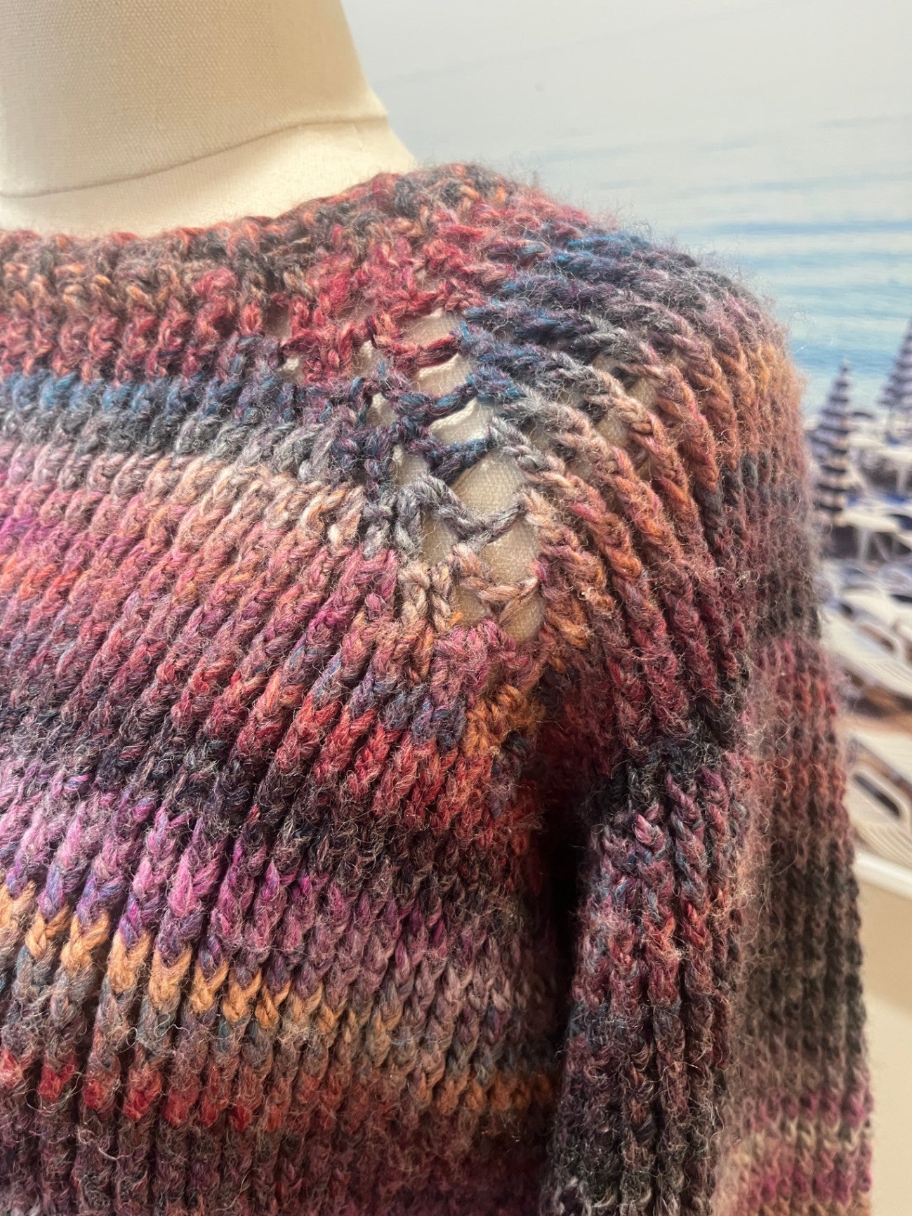 Handmade Jumper - Small / Medium - Pink, purple, orange
