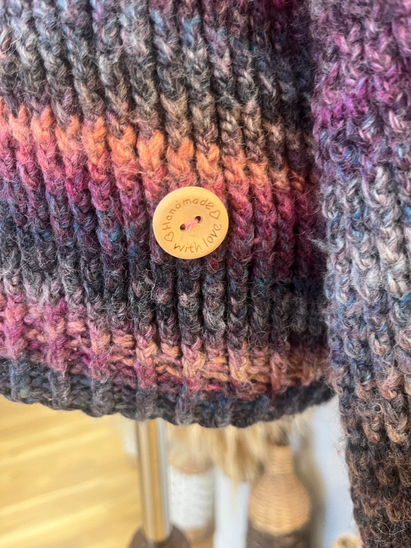 Handmade Jumper - Small / Medium - Pink, purple, orange