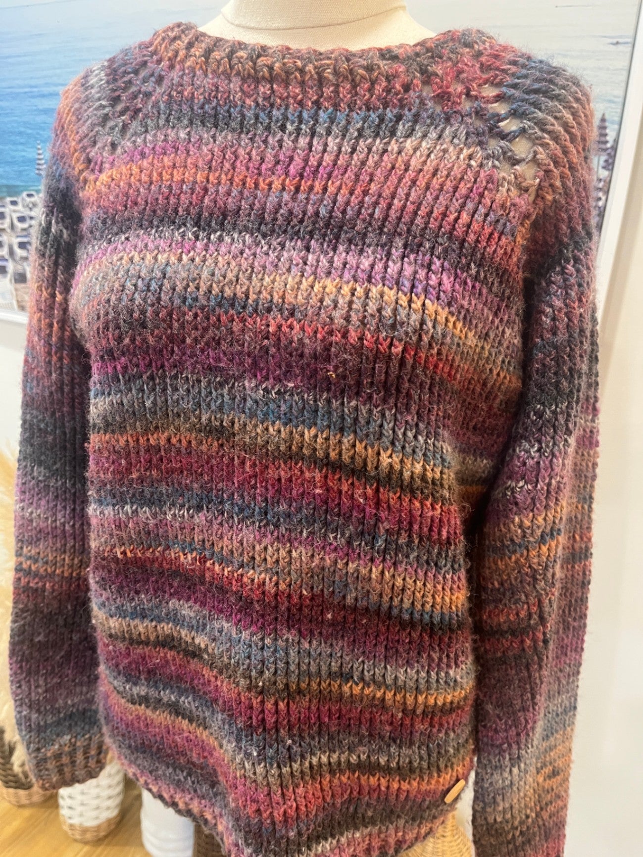 Handmade Jumper - Small / Medium - Pink, purple, orange