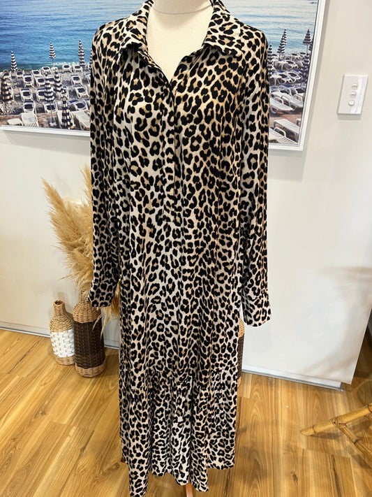 H&M Leopard Print Dress Size Large
