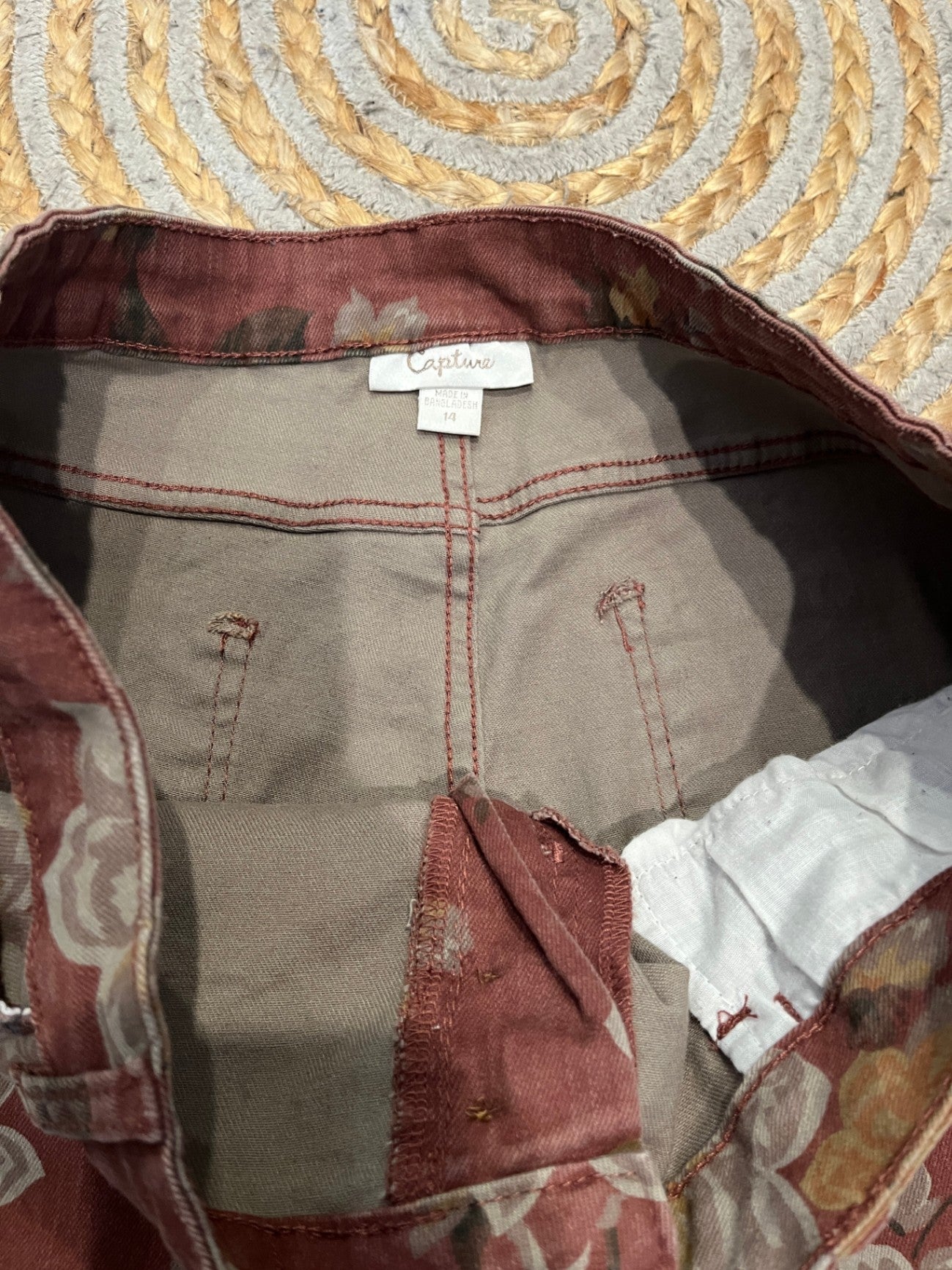 Capture Brown Floral Pants Size 14