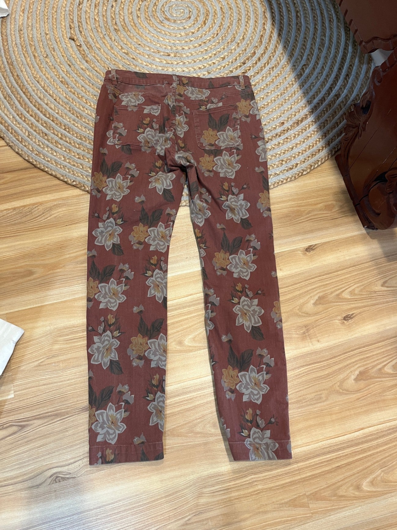 Capture Brown Floral Pants Size 14