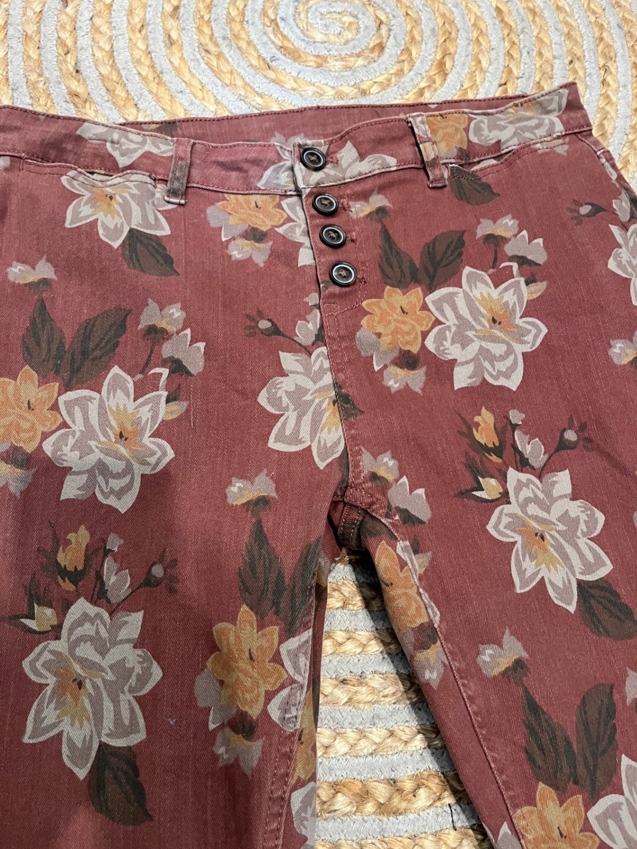 Capture Brown Floral Pants Size 14