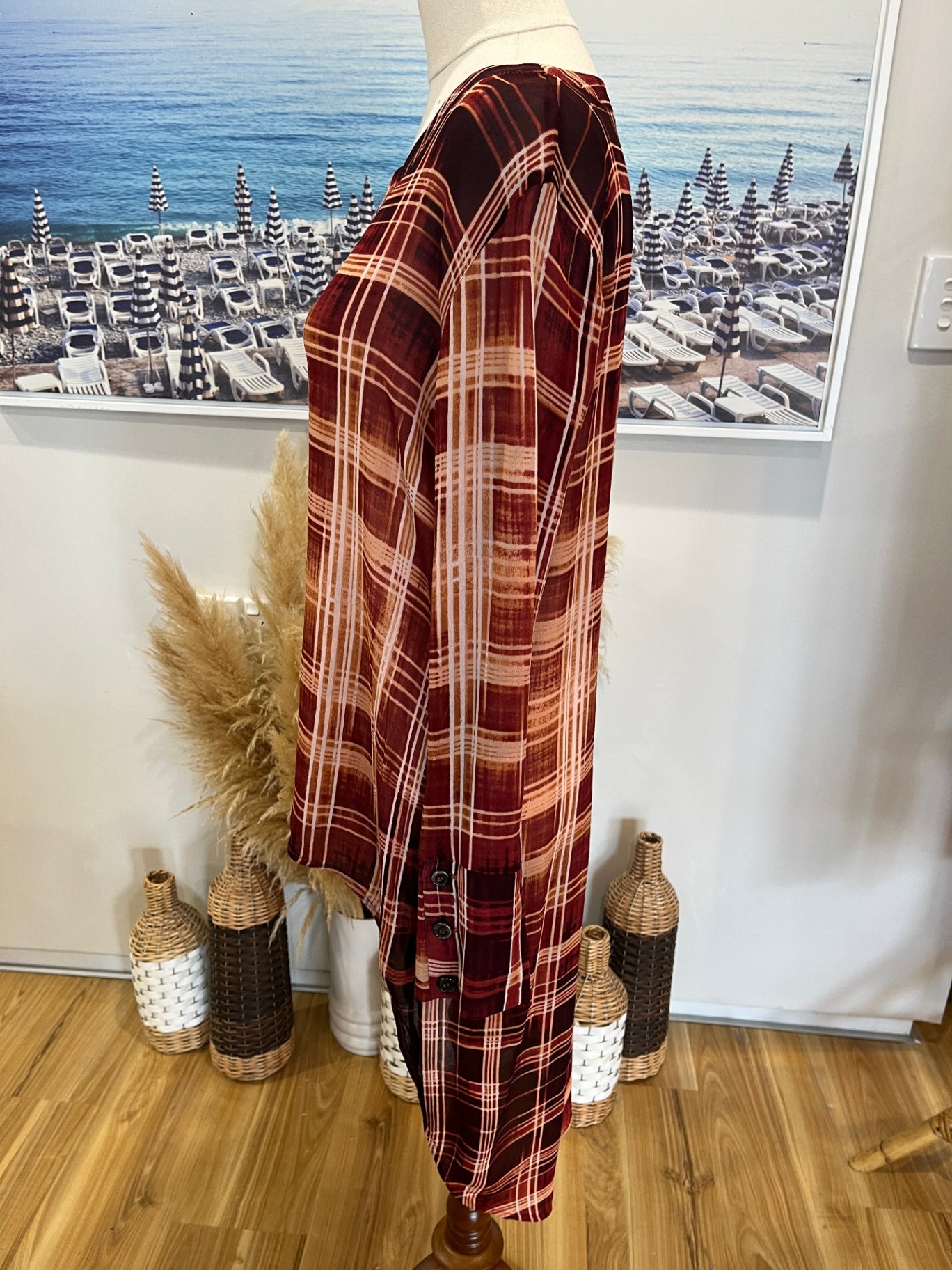 DAVID POND Stylish Plaid Top Size 10
