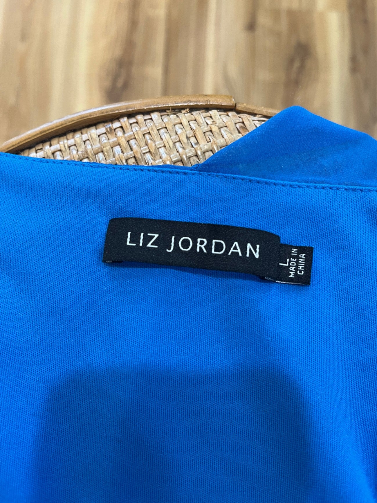 Liz Jordan Blue Batwing Top Size Large
