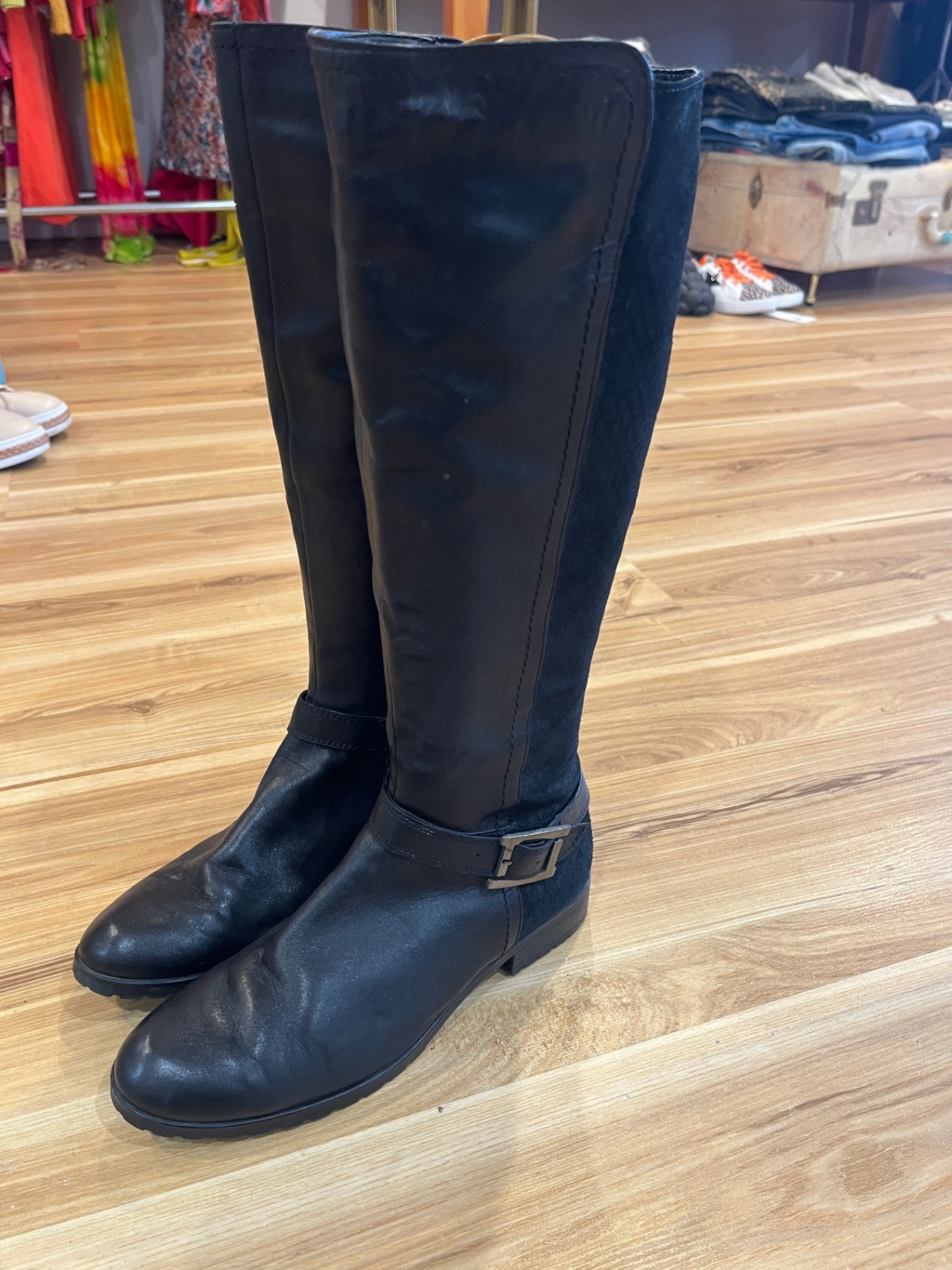 Caprice Black Knee-High Leather Boots 39