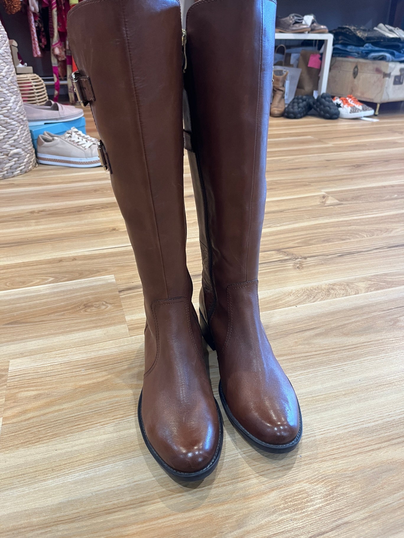 Caprice Tan Knee-High Leather Boots