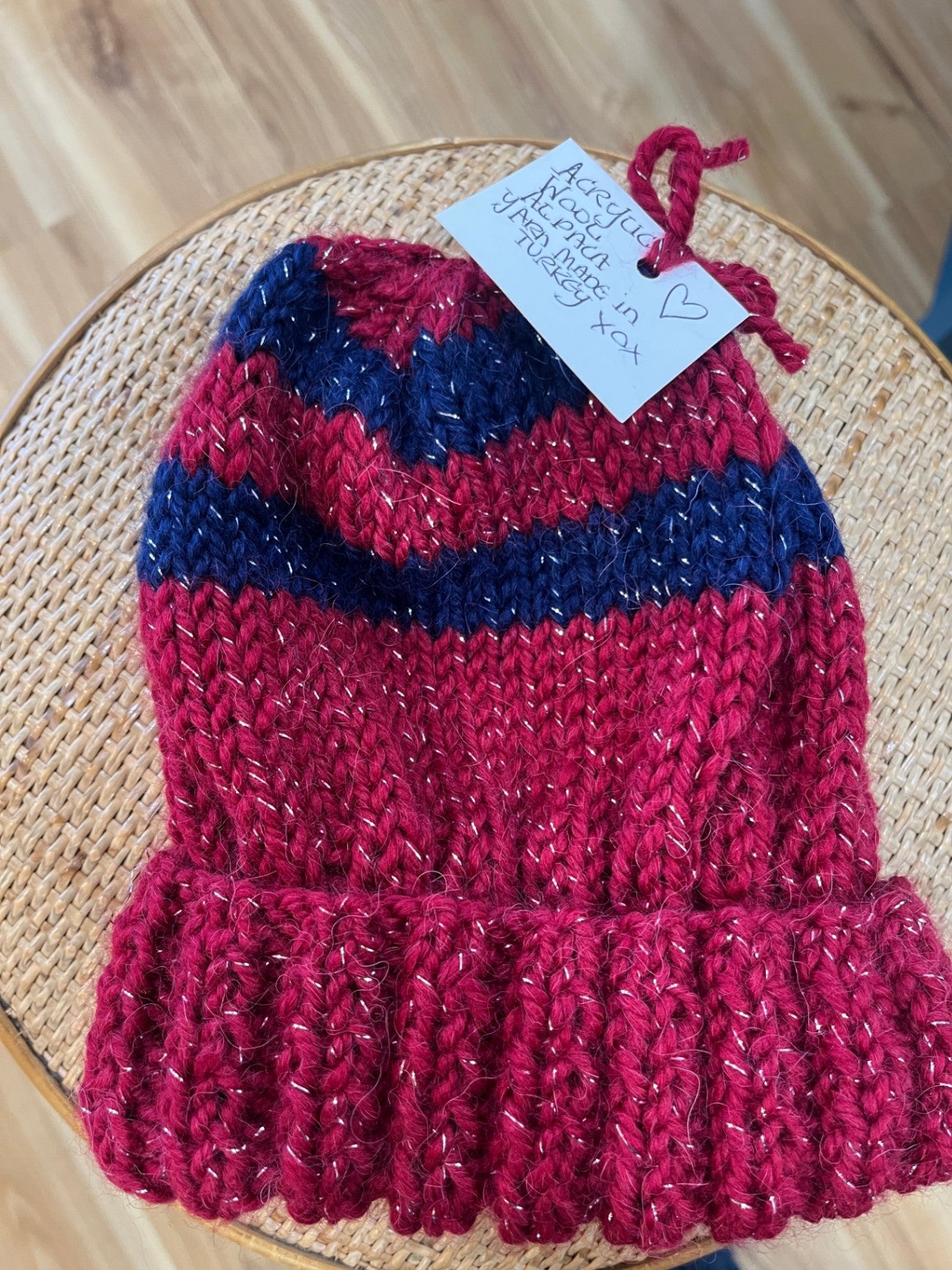Dark Red Handmade Beanie