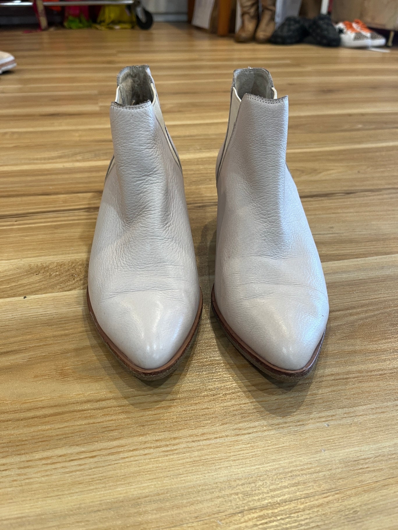 Isabella Cream Ankle Boots Size 39 