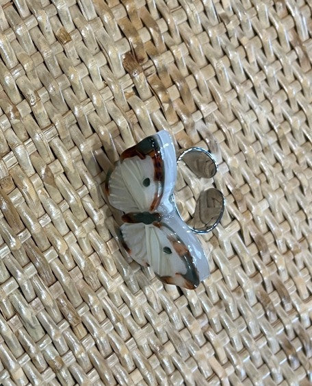 Adjustable Butterfly Ring – Cute Silver Tone Statement Ring