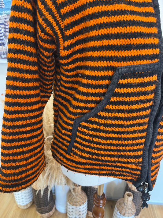 Inc Antations Jacket - Black and Orange Stripes