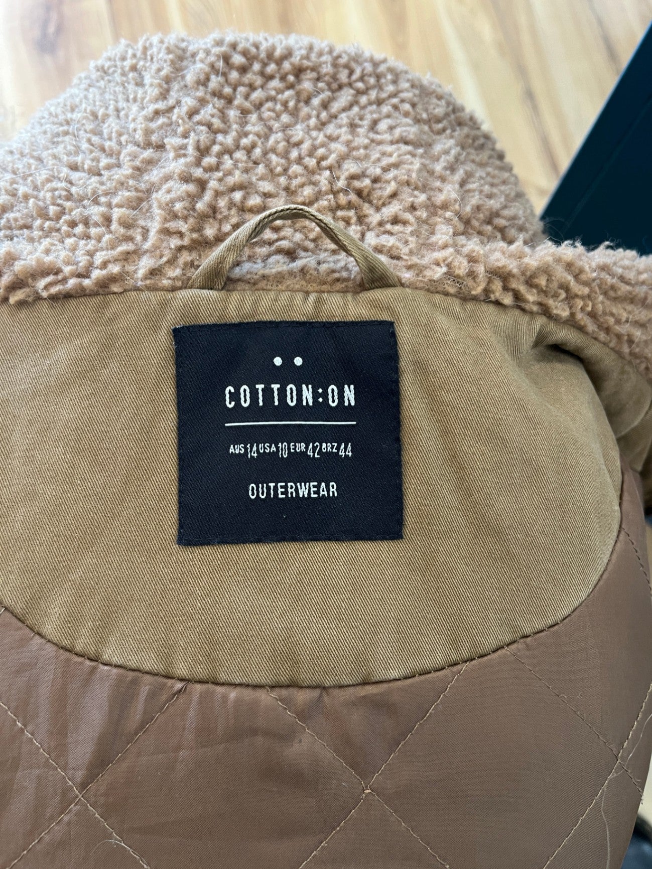 COTTON:ON Hooded Jacket, Tan Size 14