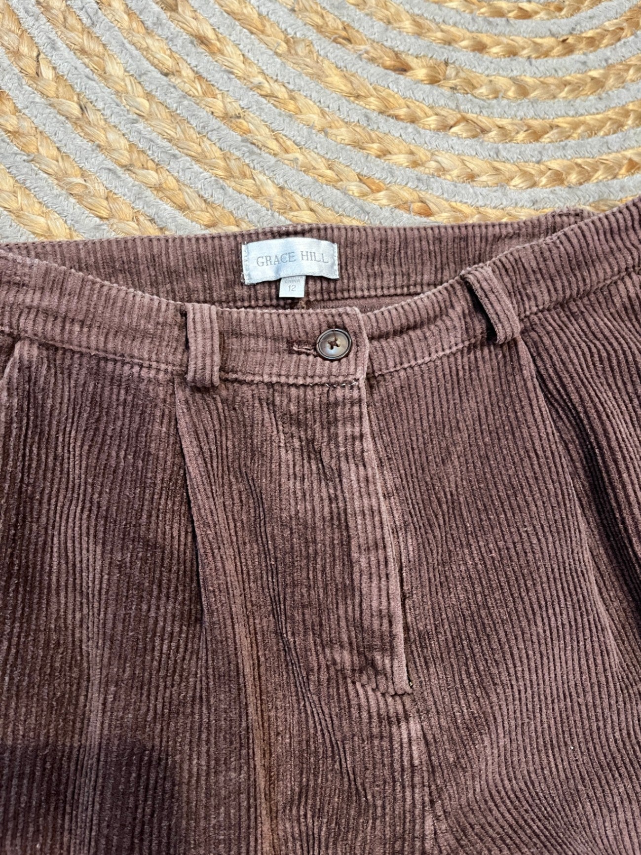 Grace Hill Corduroy Pants Dusty Maroon, Size 12