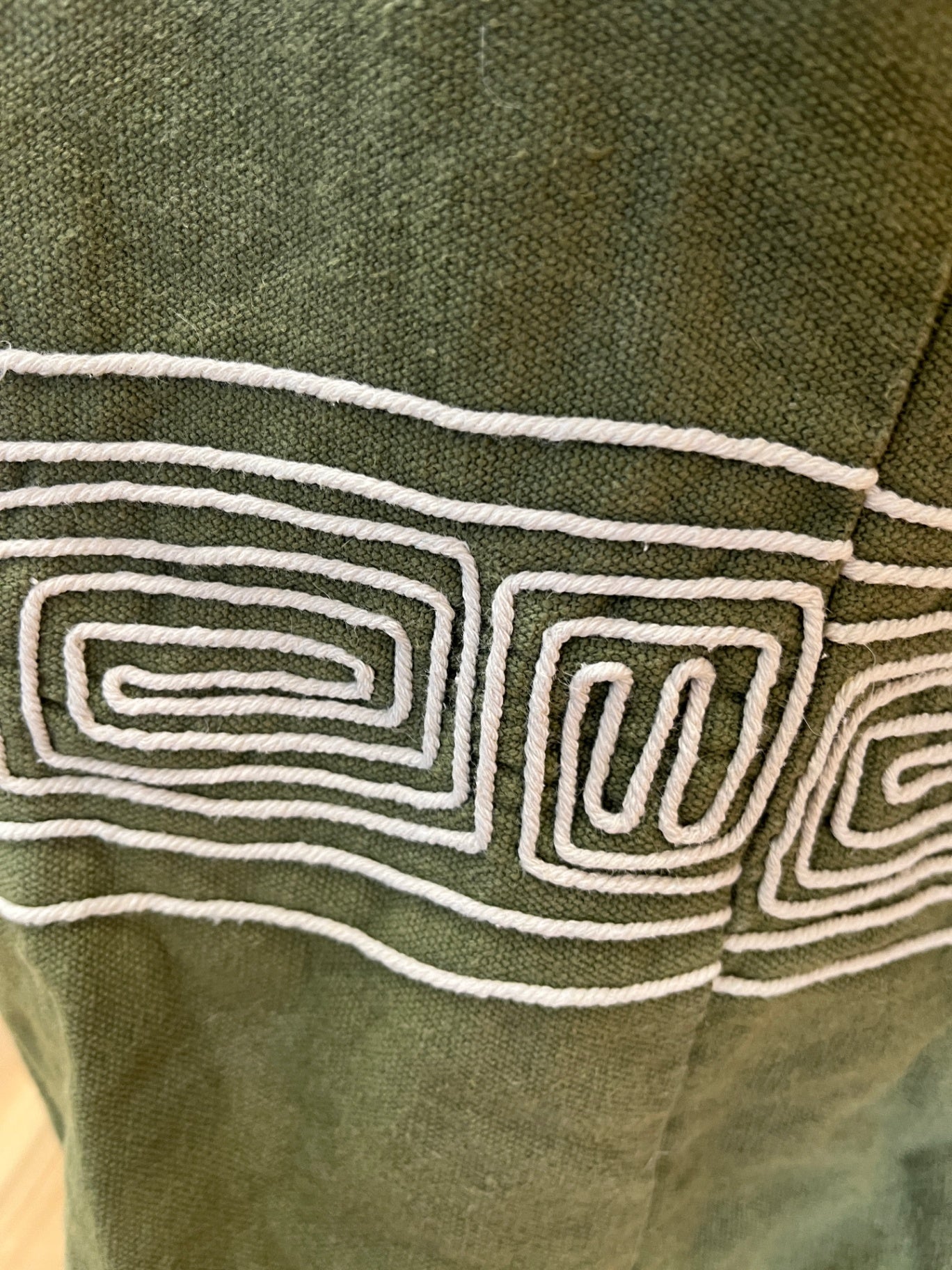 Crossbody Bag Embroidered Khaki Green