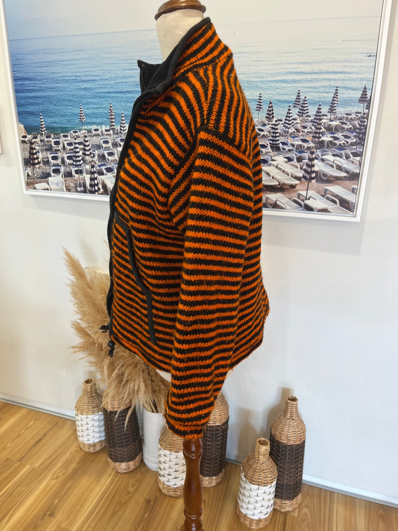 Inc Antations Jacket - Black and Orange Stripes