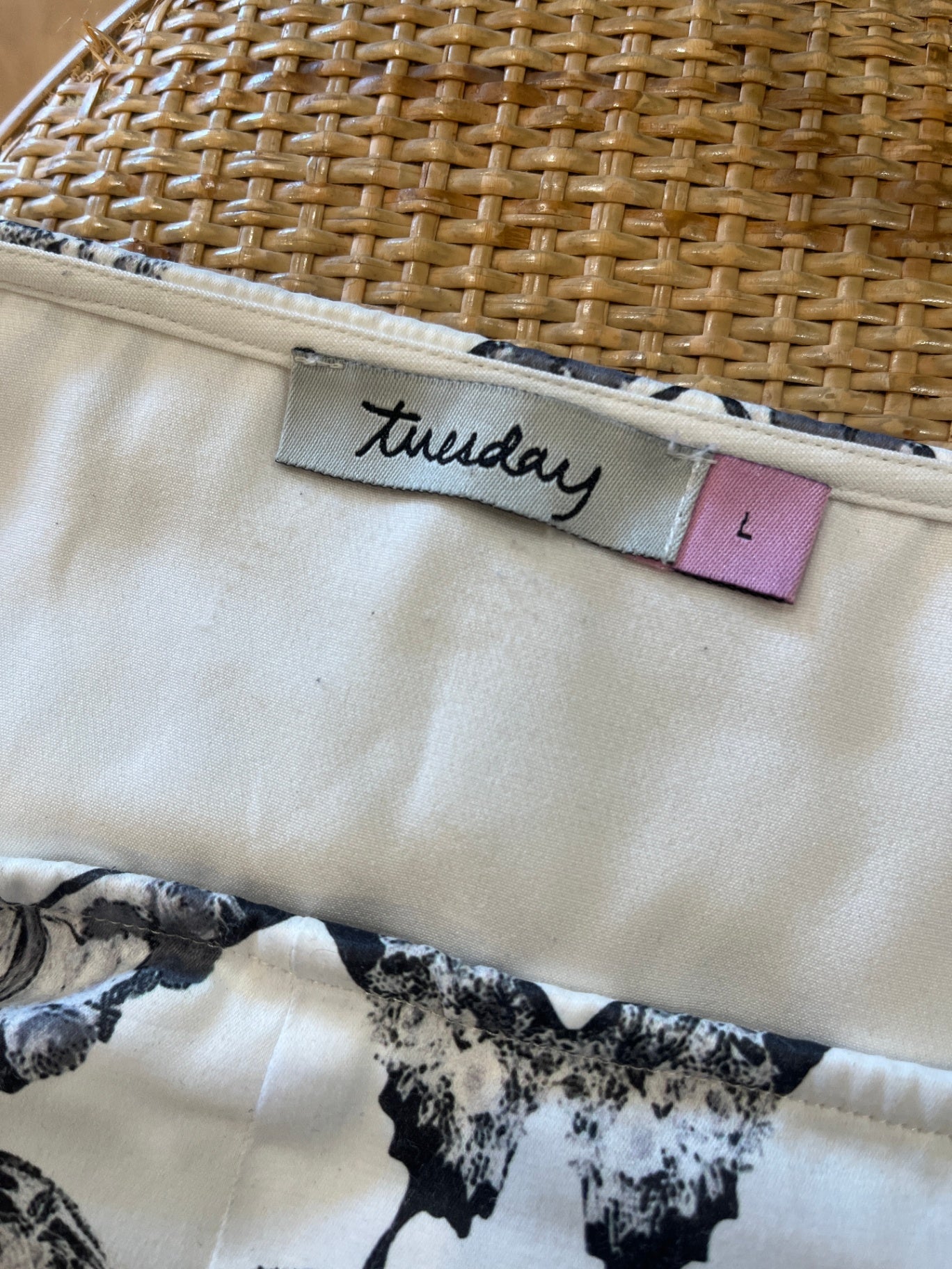 Tuesday Black & White Butterfly Print Skirt – Size Large