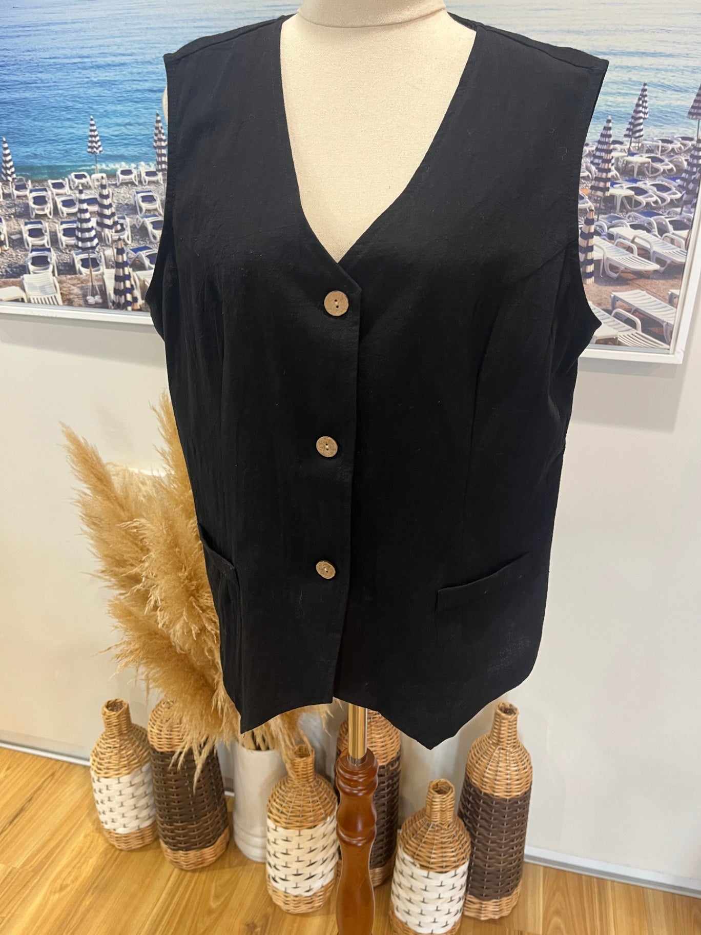 Black Waist Coat Size XL