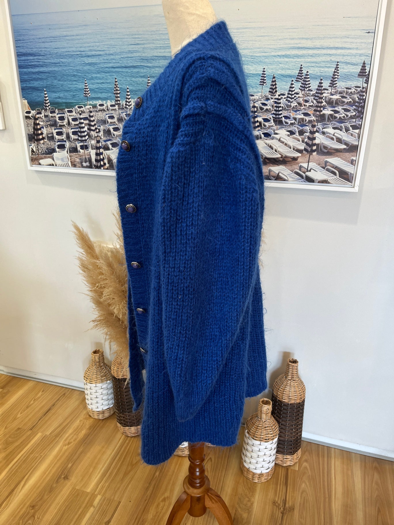 Nicole Bright Blue Cardigan Size 12 