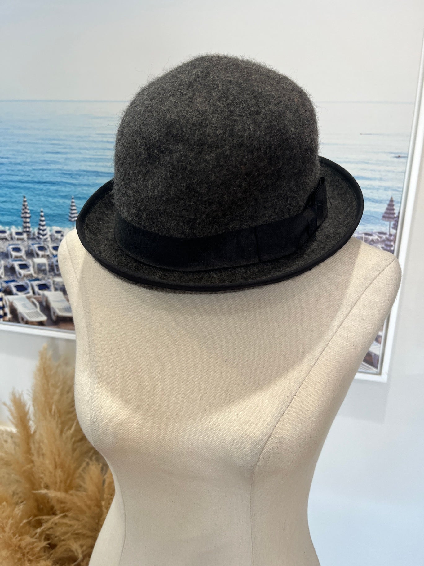 Grey Felt Hat with Brim