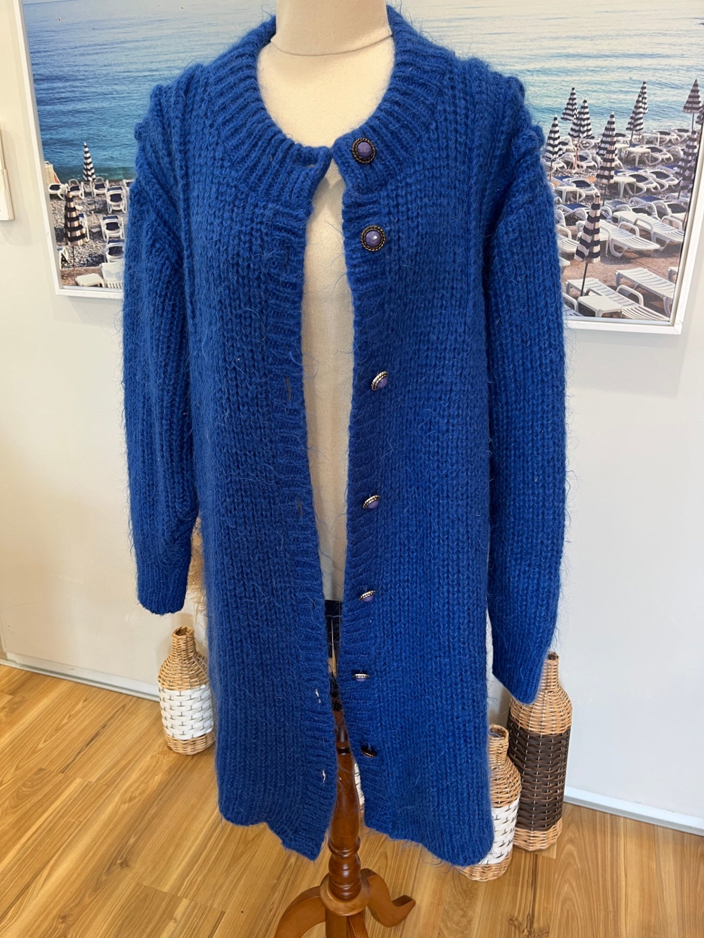 Nicole Bright Blue Cardigan Size 12 